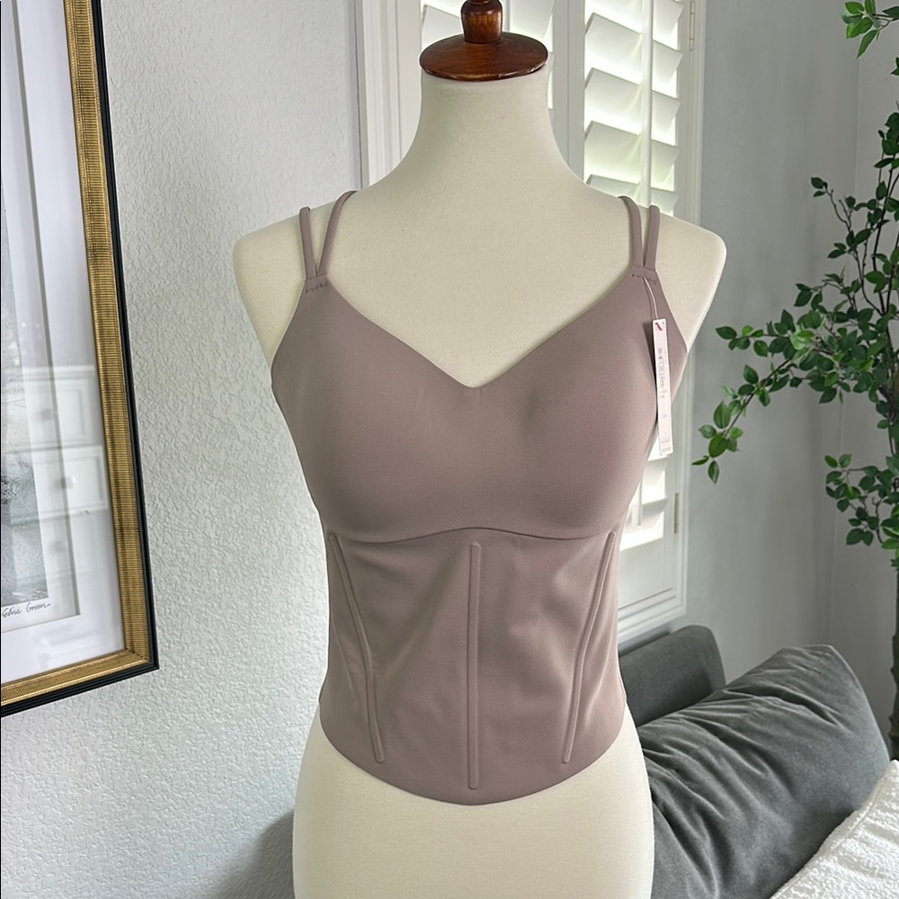 NWT Victoria's Secret Active Corset Tank Top in Taupe